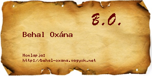 Behal Oxána névjegykártya